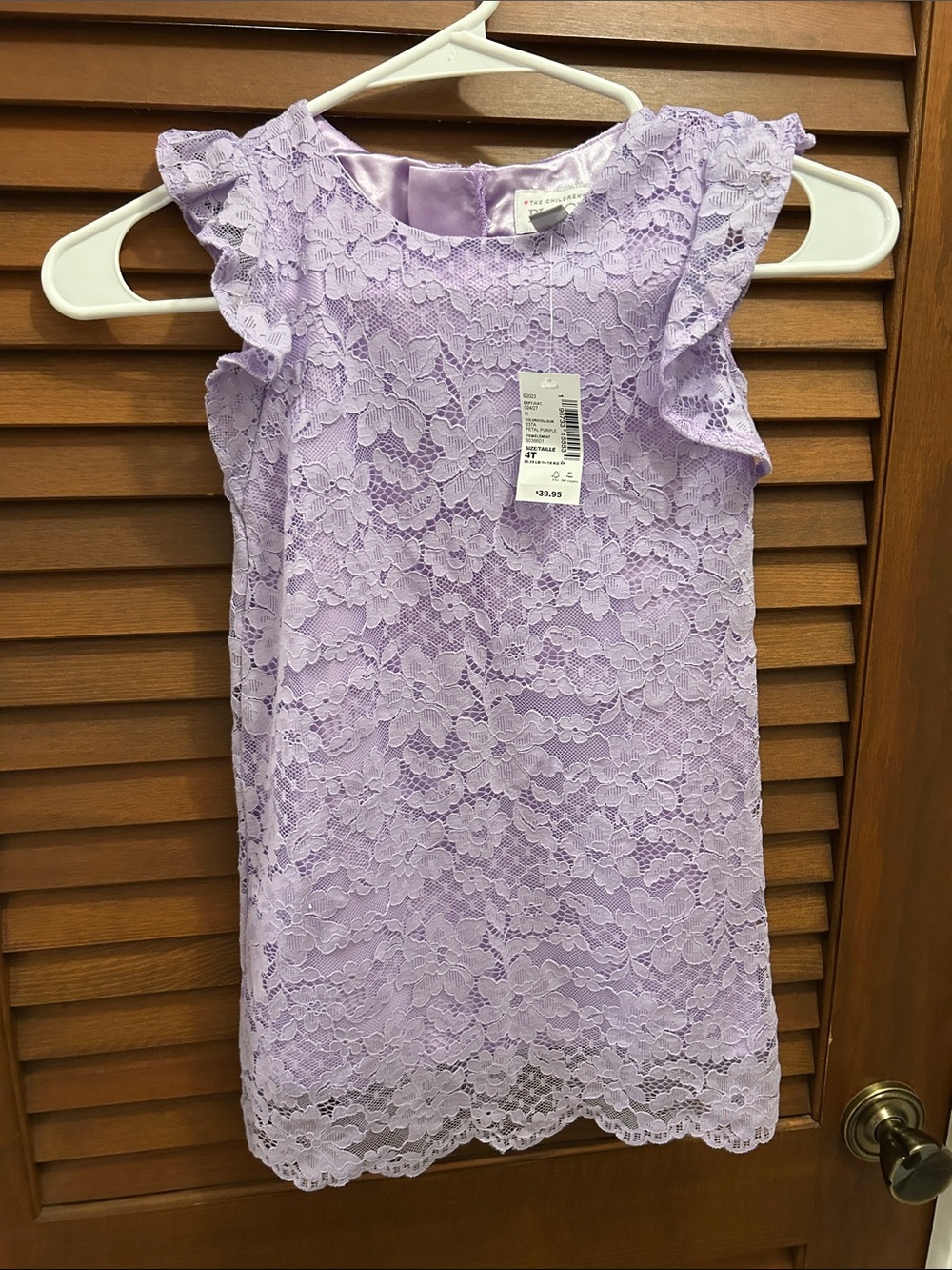 The Children's Place Lilac Lace Flutter Sleeve Party Dress